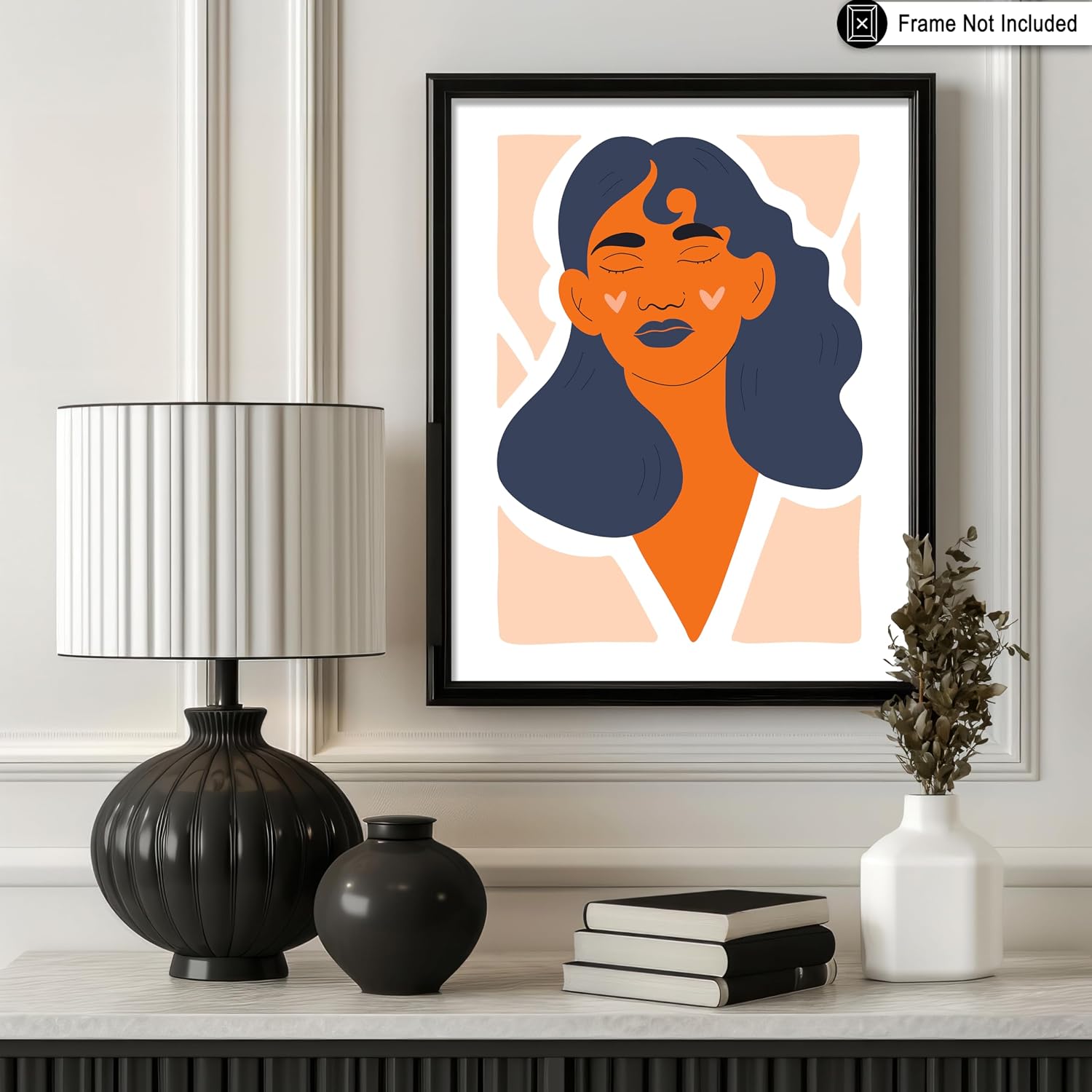 Poster Master Woman Poster - Retro Heart Make Up Print - Lady & Abstract Art - Minimal Design - Modern Style - Chic Boho Decor - Aesthetic Girl's Bedroom or Office Decor - 8x10 UNFRAMED
