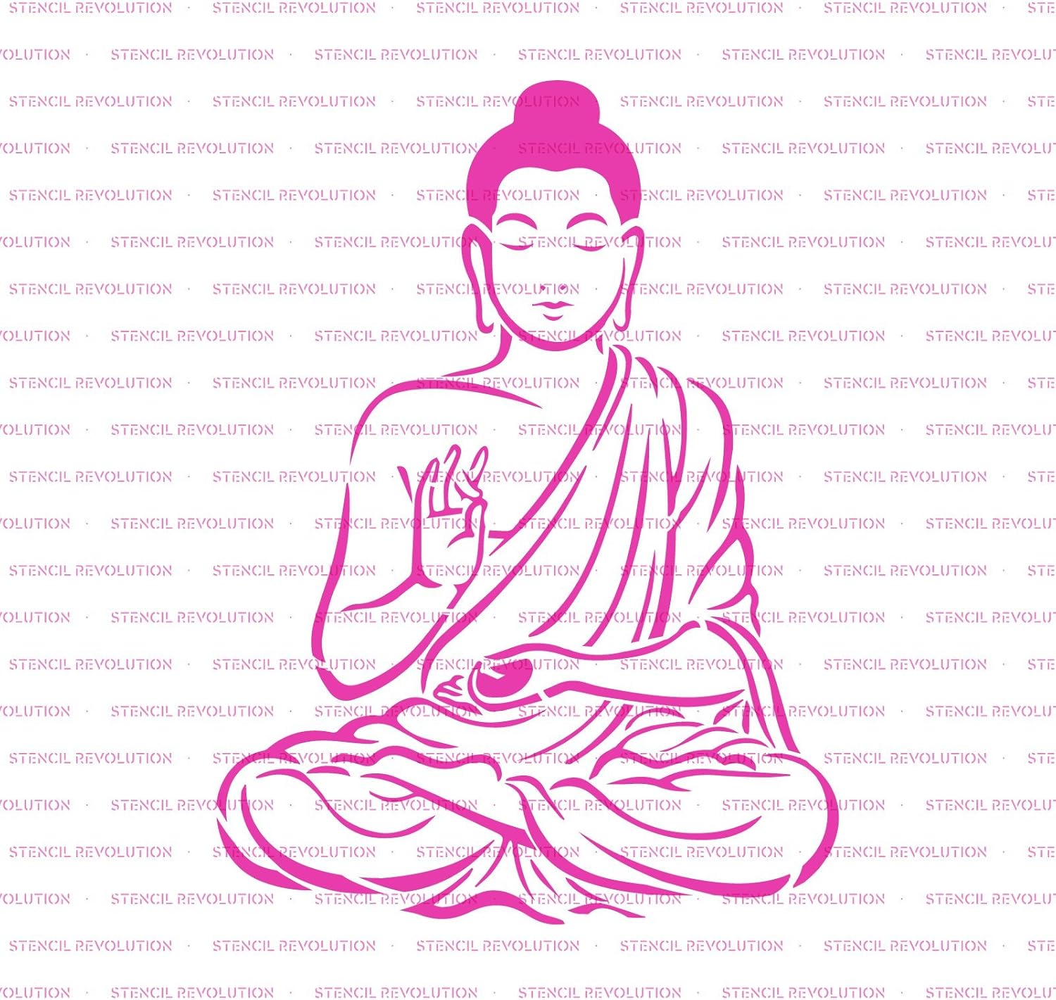 Buddha Stencil - Stencil Buddha, Buddah, Japanese Stencil, Zen Stencil, Buddhism Stencil