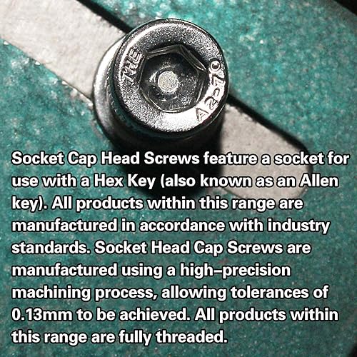 Miniatura 9 de Tornillos de cabeza hexagonal de acero inoxidable M4-0.028x0.551 in, 100 unidades, perno de casquillo hexagonal interior DIN 912