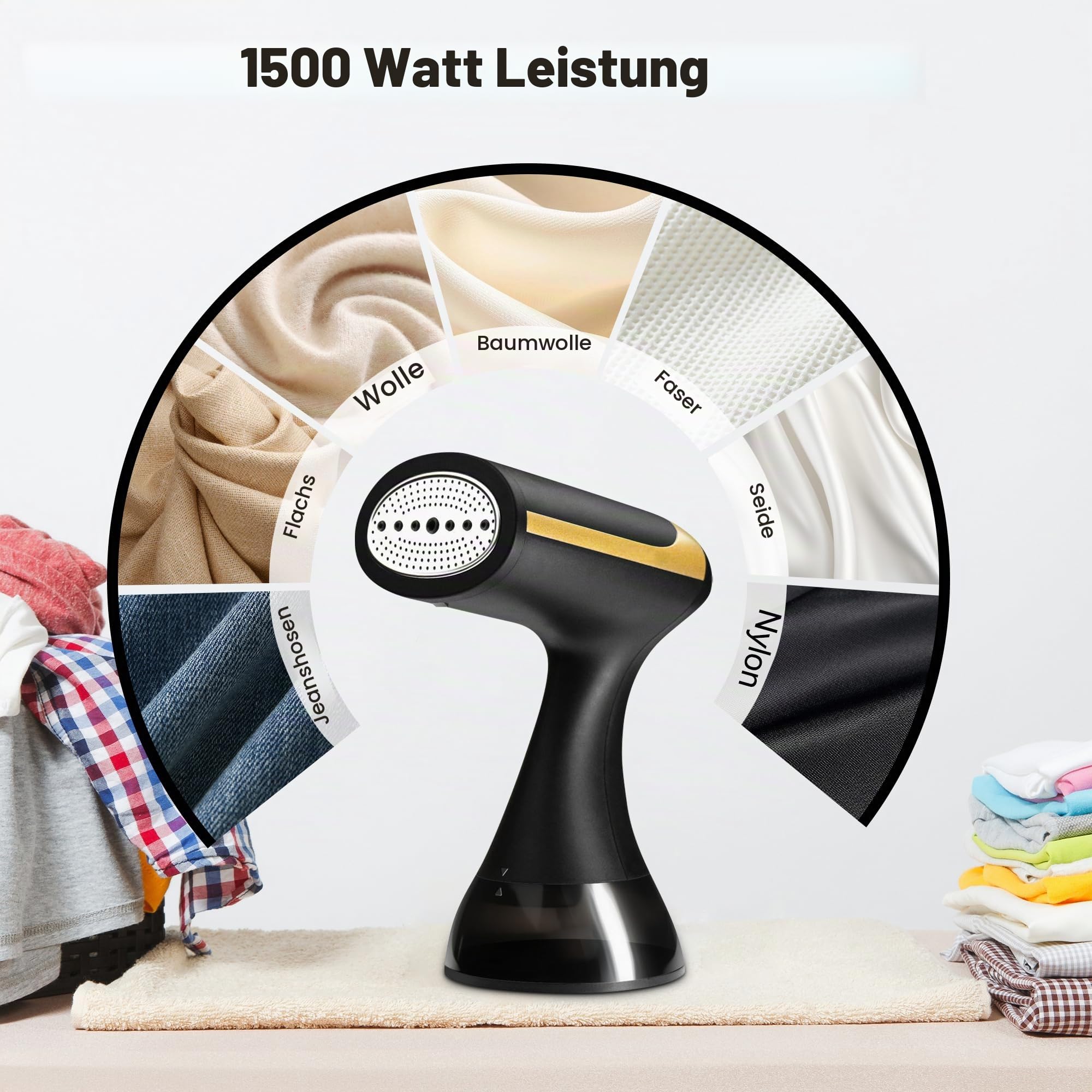Dampfglätter Kabellos Handbügeleisen Dampfglätter Reise 1500W mit 350ml Dampfbürste Steamer Reise Wassertank Kompakter Handdampfglätter, Ideal für Reisen und Haushalt
