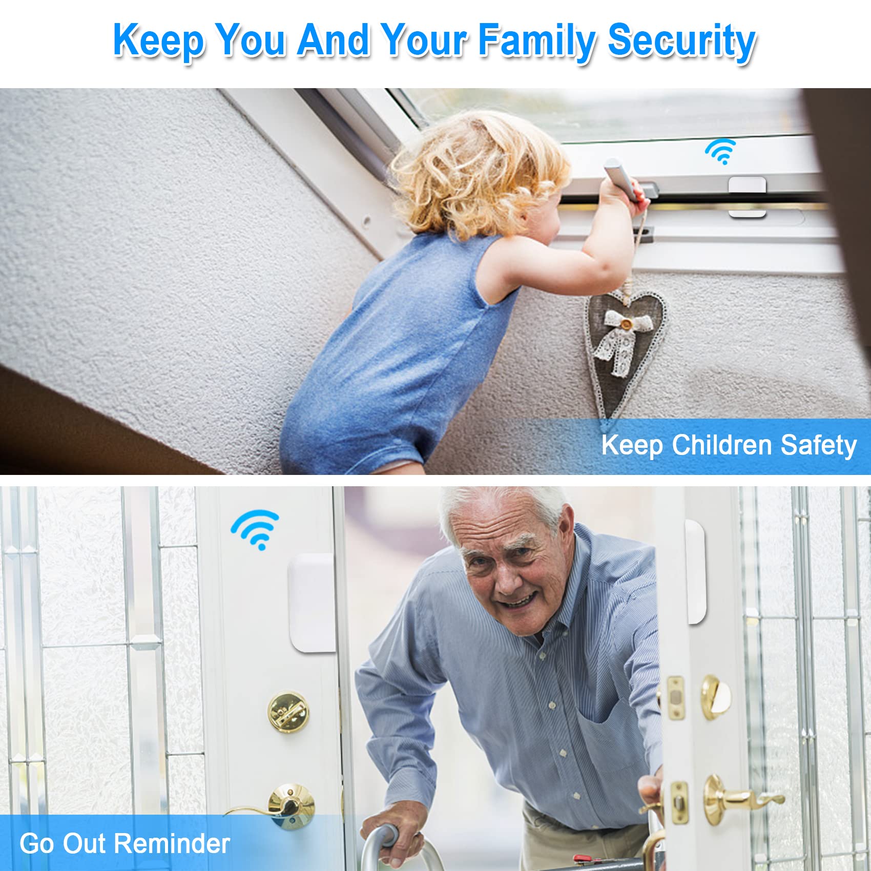 Door Chime,Wireless Door Sensor Sanjie Door Entry Chime with 55 Chimes