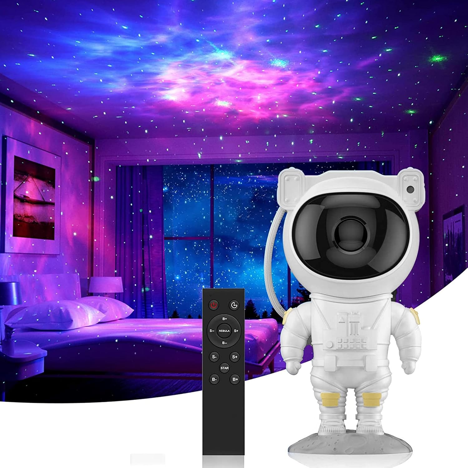 (-25%) SWIFTVEIN LED-Sternenhimmel Projektor Astronaut, Galaxy Light mit Fernbedienung und Timer, Sternenprojektor Kinder und Erwachsene, Smart Star Projector Weiß, Sternlichtprojektor 228x120mm