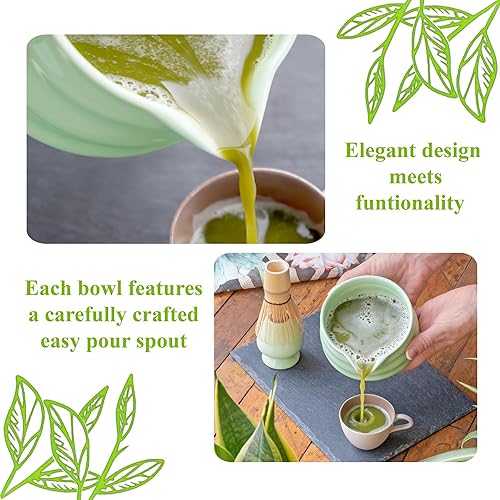 Miniatura 30 de Juego de batidor de matcha: el juego Matcha incluye batidor de matcha y tazón con boquilla, tamiz, soporte y cuchara, el batidor de bambú perfecto