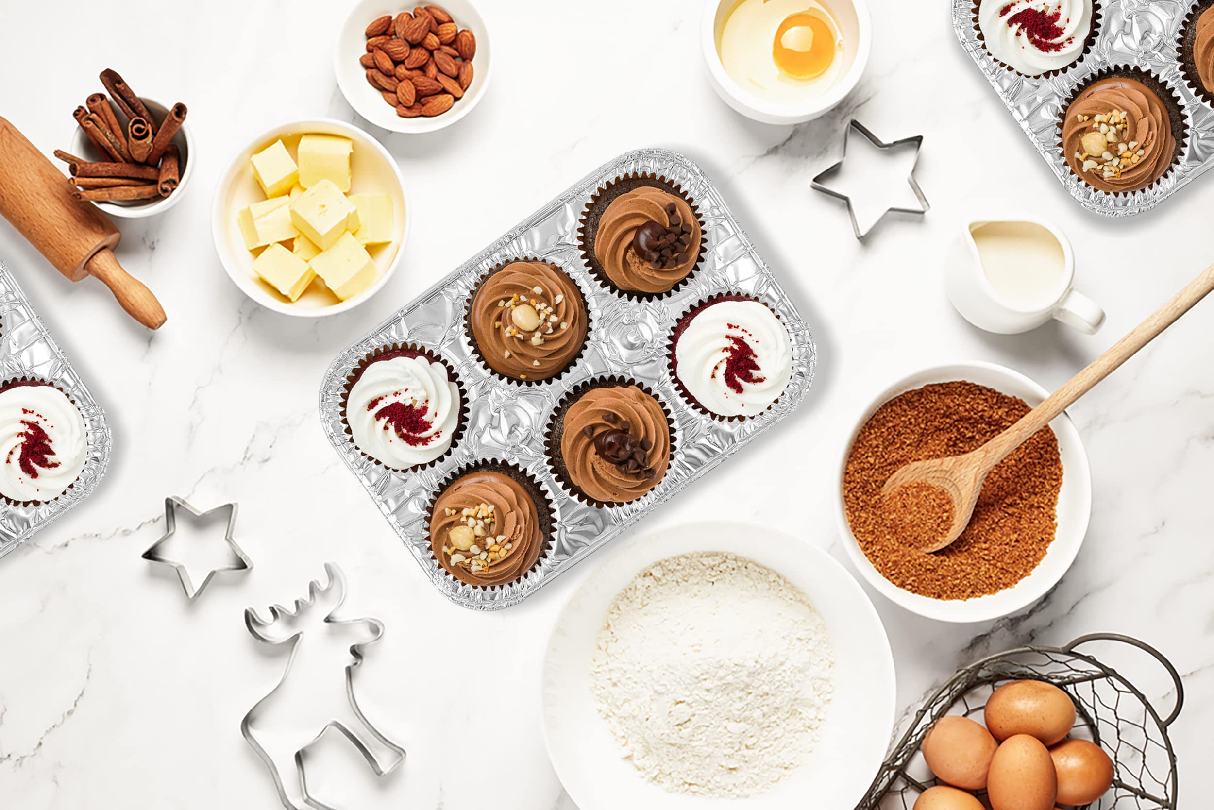 Snapklik.com : PARTY BARGAINS 6-Cup Aluminum Muffin Pans - 20 Pack ...