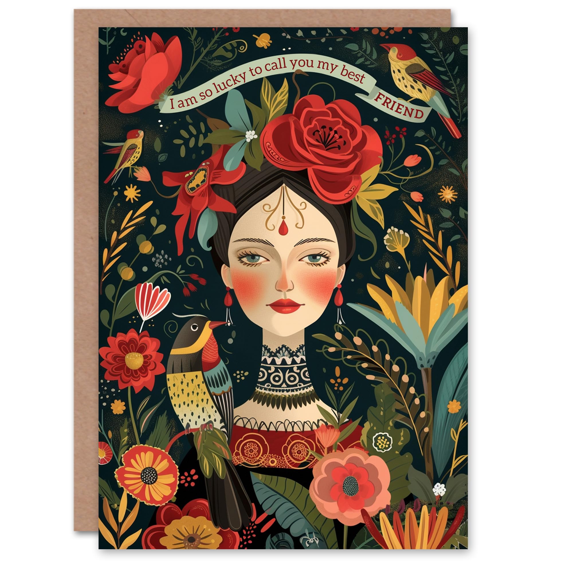 Artery8 Mother's Day Greeting Card Best Friend Woman Nature Exotic Flowers Bold Strong For Mum