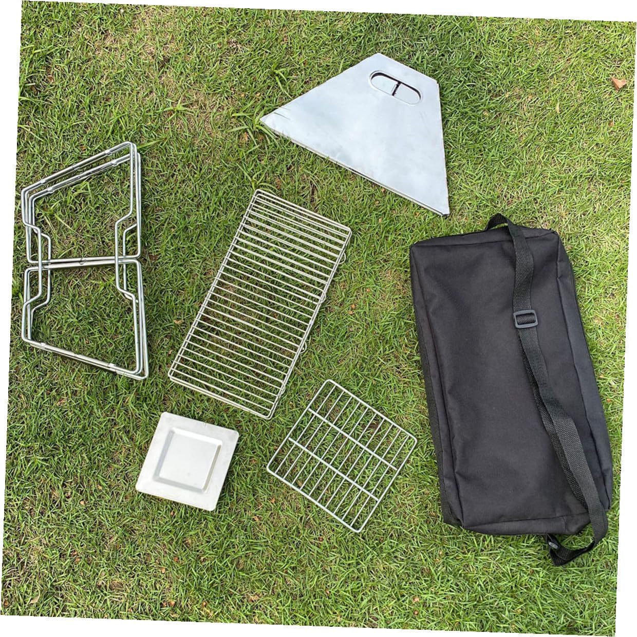 Uonlytech Portable Folding Camping Grill, Wear-resistant Professional Barbecue Rack with Carrying Handle, Outdoor Bbq Grill for Hiking and Tailgate Cooking