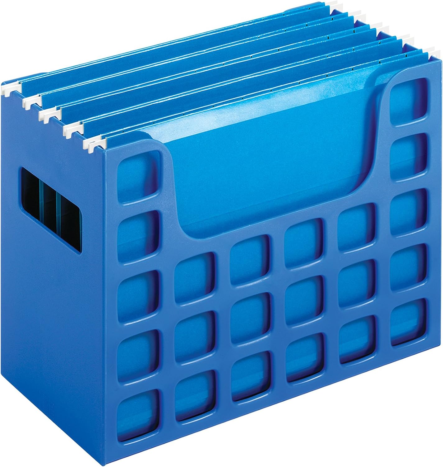 Pendaflex 23011 Desktop File w/Hanging Folders, Letter, Plastic, 12 1/4 x 6 x 9 1/2, Blue