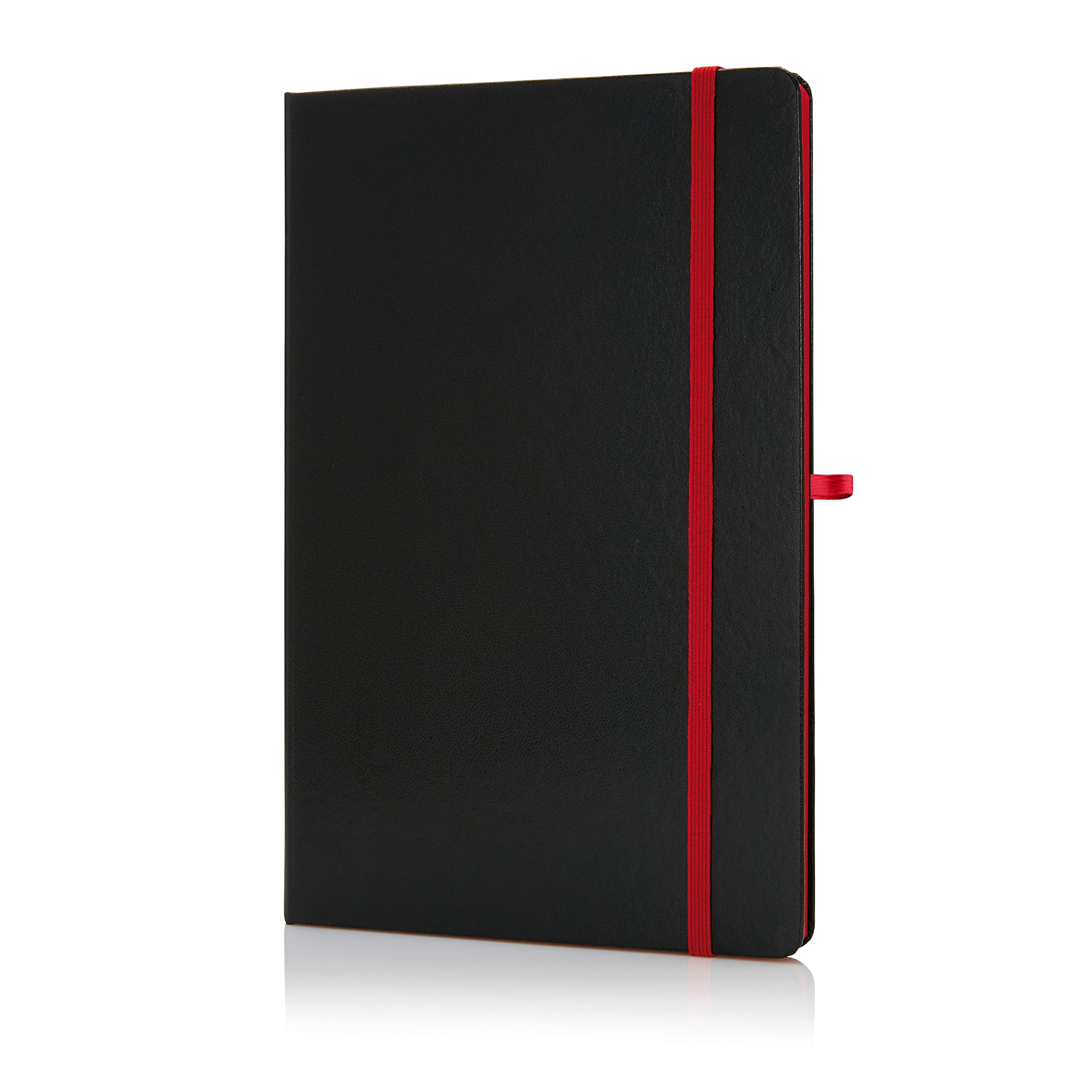 SANTHOMEBukh Classic Lined Hardcover Notebook, A5 Size, Black/Red