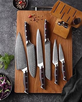 包丁セット 9点セット ダマスカス VG10鋼 67層 三徳包丁 シェフナイフ Amazon | ダマスカス包丁9本セット/VG10スチールコア67層鍛造