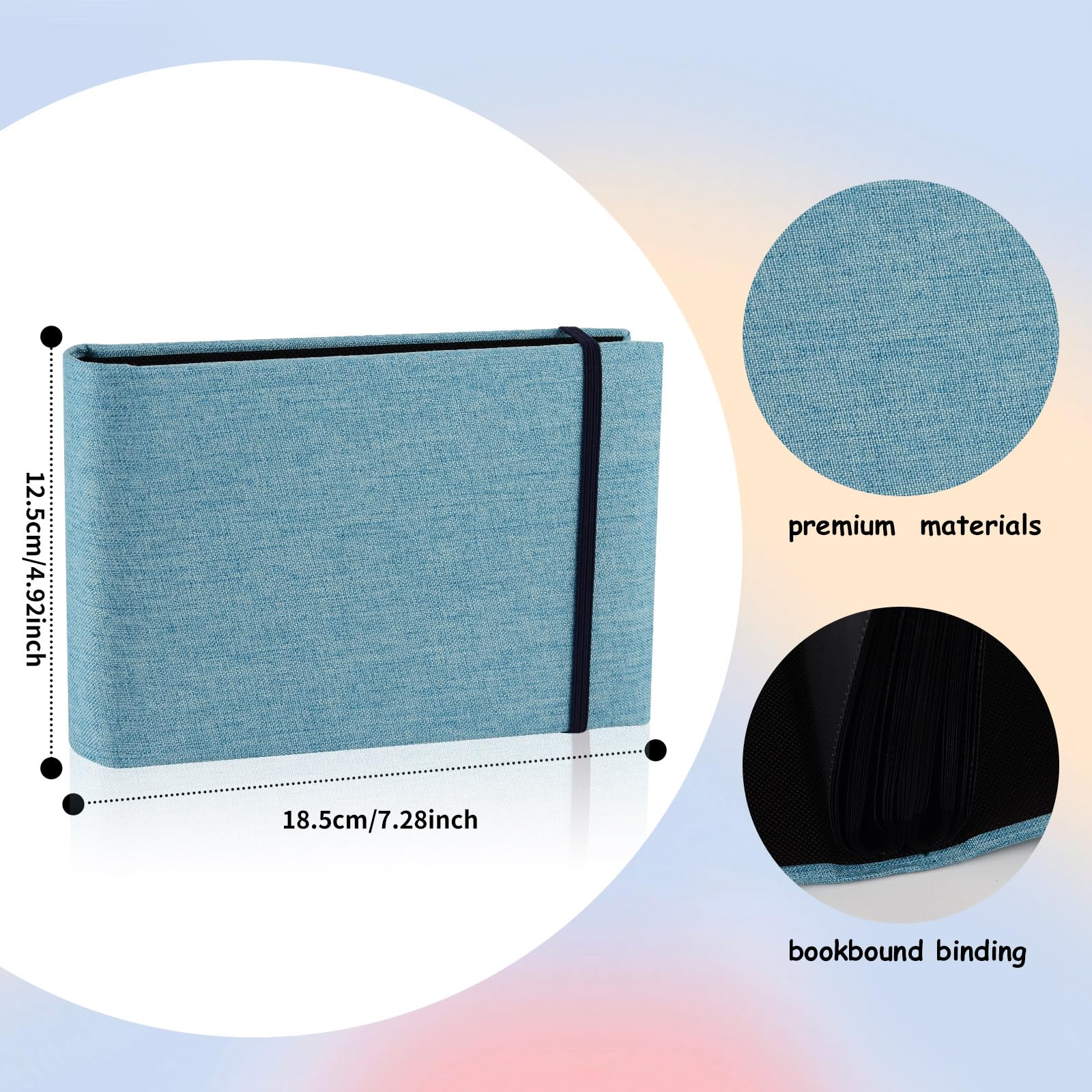 2 Pack Small Photo Album 6x4, 200 Photos Small Mini Linen Photo Album - Image 2
