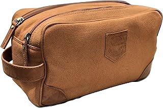 Unisex Toiletry Bag Travel Dopp Kit Vintage Leather Canvas Travel Toiletry Bag Shaving Dopp Kit Men's Travel Toiletry Organizer Bag Water-resistant Shaving Dopp Kit Bathroom Bag