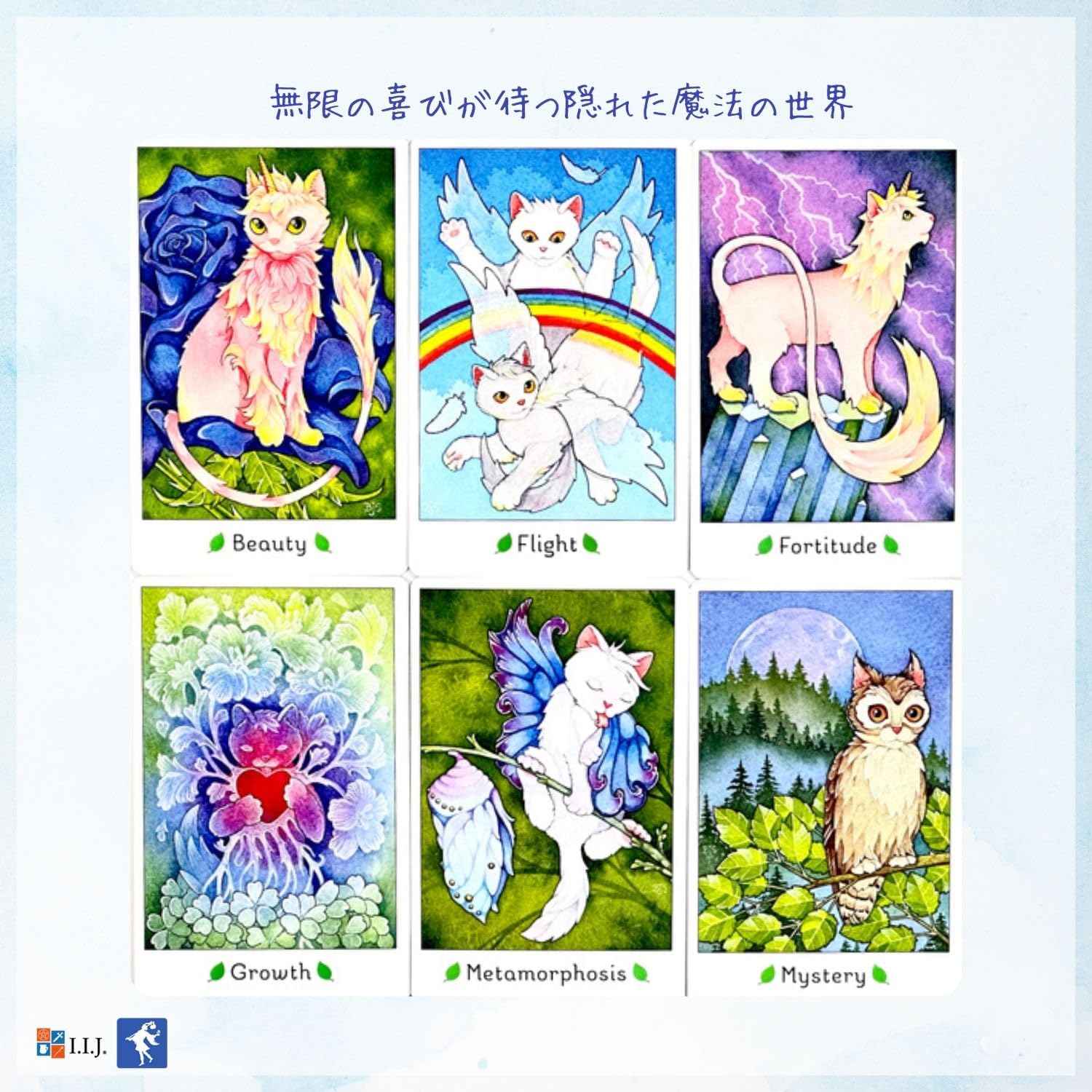 オラクルカード】海外インディーズデッキ✨スクエア型✨魔法の猫たちの