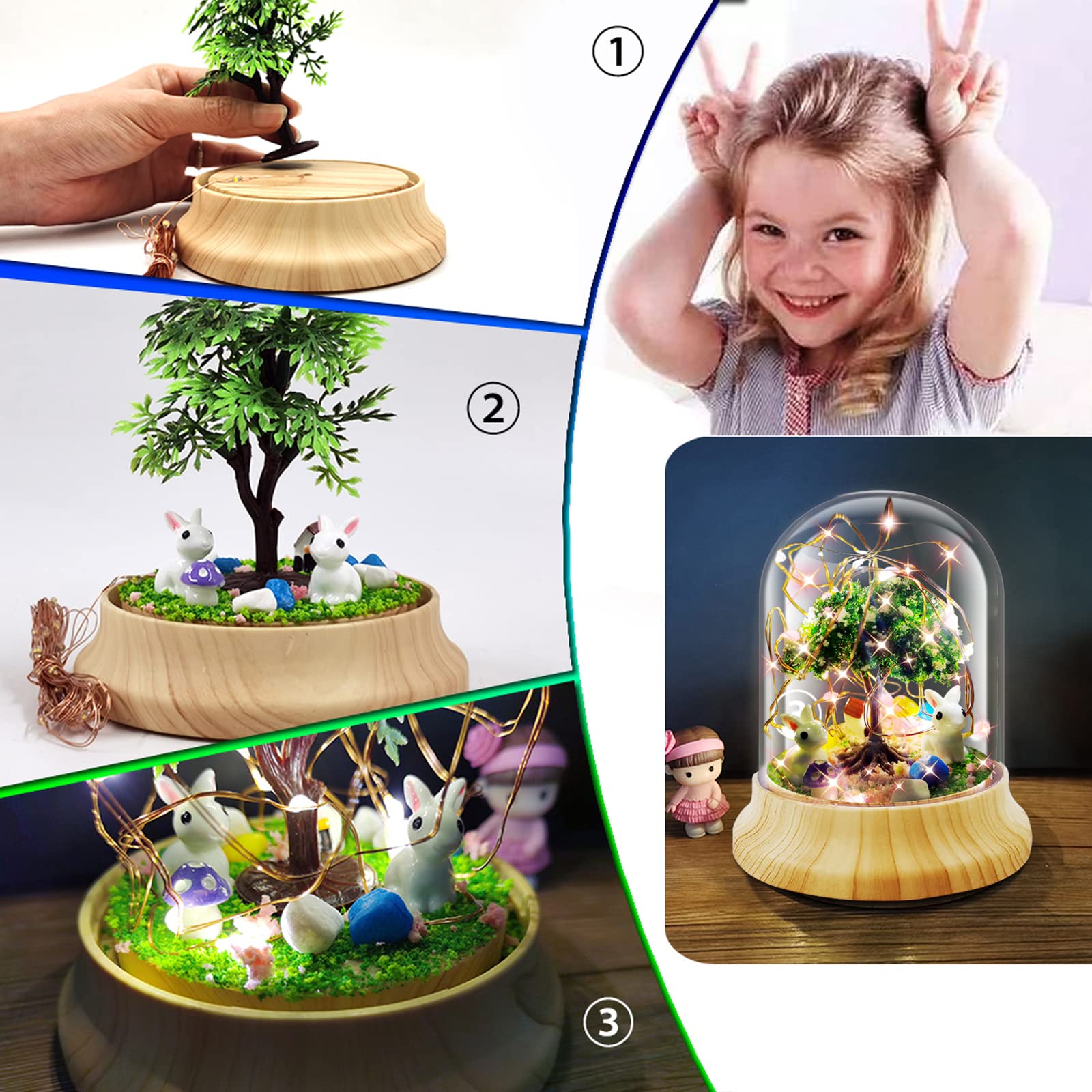 Amazon | チョウミ屋 手作り ウサギナイトライト ドーム型 組立