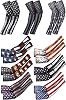 Geyoga 9 Pairs Arm Sleeves for Men Women Compression UV Sun Protection Arm Sleeves USA Flag 250th Anniversary Breathable Cooling Sleeve for Baseball Football Cycling Outdoor Sports