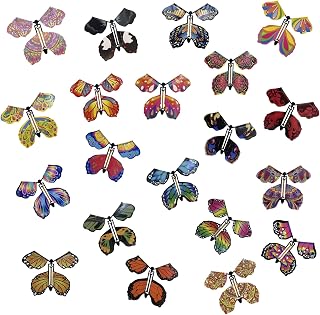 20PCS Flying Butterfly, Magic Wind Up Butterfly Toy Fairy Flying Toy Surprise Explosion Box Gift for Birthday Party Wedding Anniversary Book Greeting Card(20 Styles)