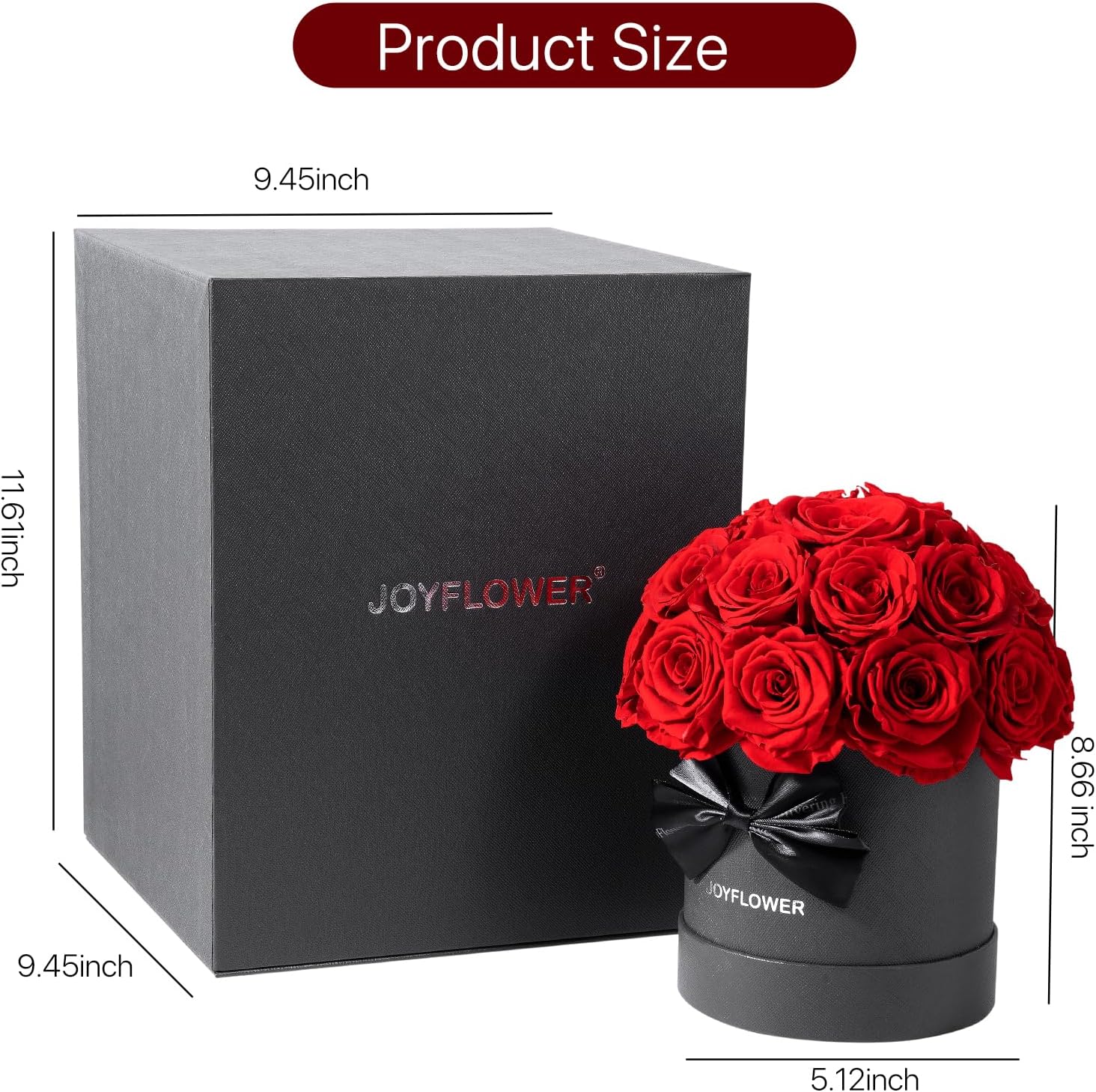 JoyFlower Preserved Flowers Box for Her, Mother's Day Forever Flowers Red Rose Gift for Mom Grandma, Long Lasting Eternal Roses for Wife Girlfriend on Birthday Anniversary Valentine's Day Christmas - Image 6