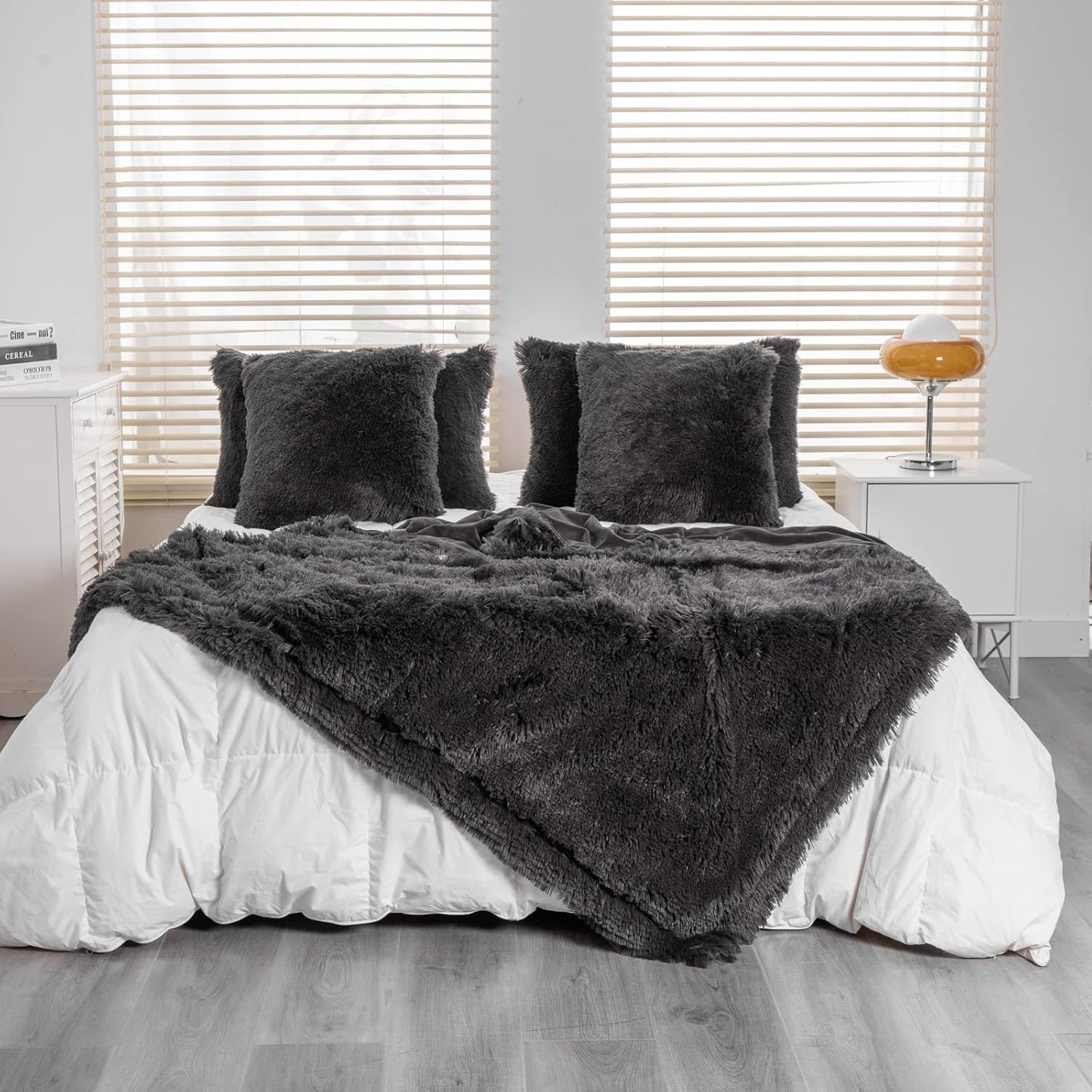 YUSOKI Long Faux Fur Throw Blanket for Sofa Couch,2 Layers,2.1lb,All Ages,Home Decoration, (Morel,50" x 60") - Image 3