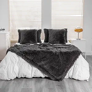 YUSOKI Twin Size Faux Fur Throw Blanket(Morel,60" x 80"),Whithout Pillows,Winter Lightweight Plush Fuzzy Soft Cozy Microfiber Comfy Bed Blanket for Women Kids Girls Couch Sofa Washable
