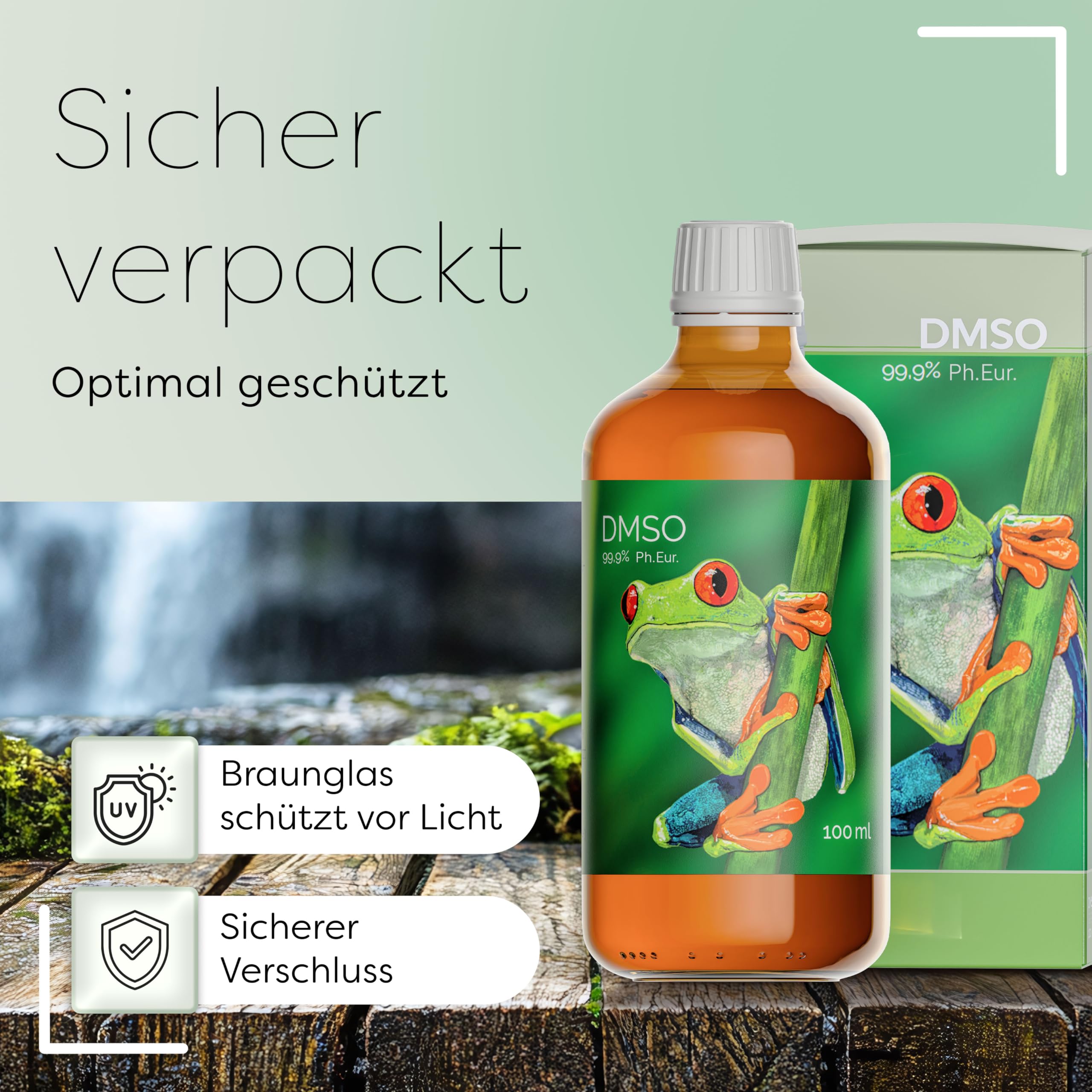 DMSO 99.9% - Dimethyl sulfoxide Ph. Eur. Undiluted Quality - 100 ml, 500 ml, 1000 ml - Versatile Use - Amber Glass Bottle - No Additives - Vegan - Natural Pure