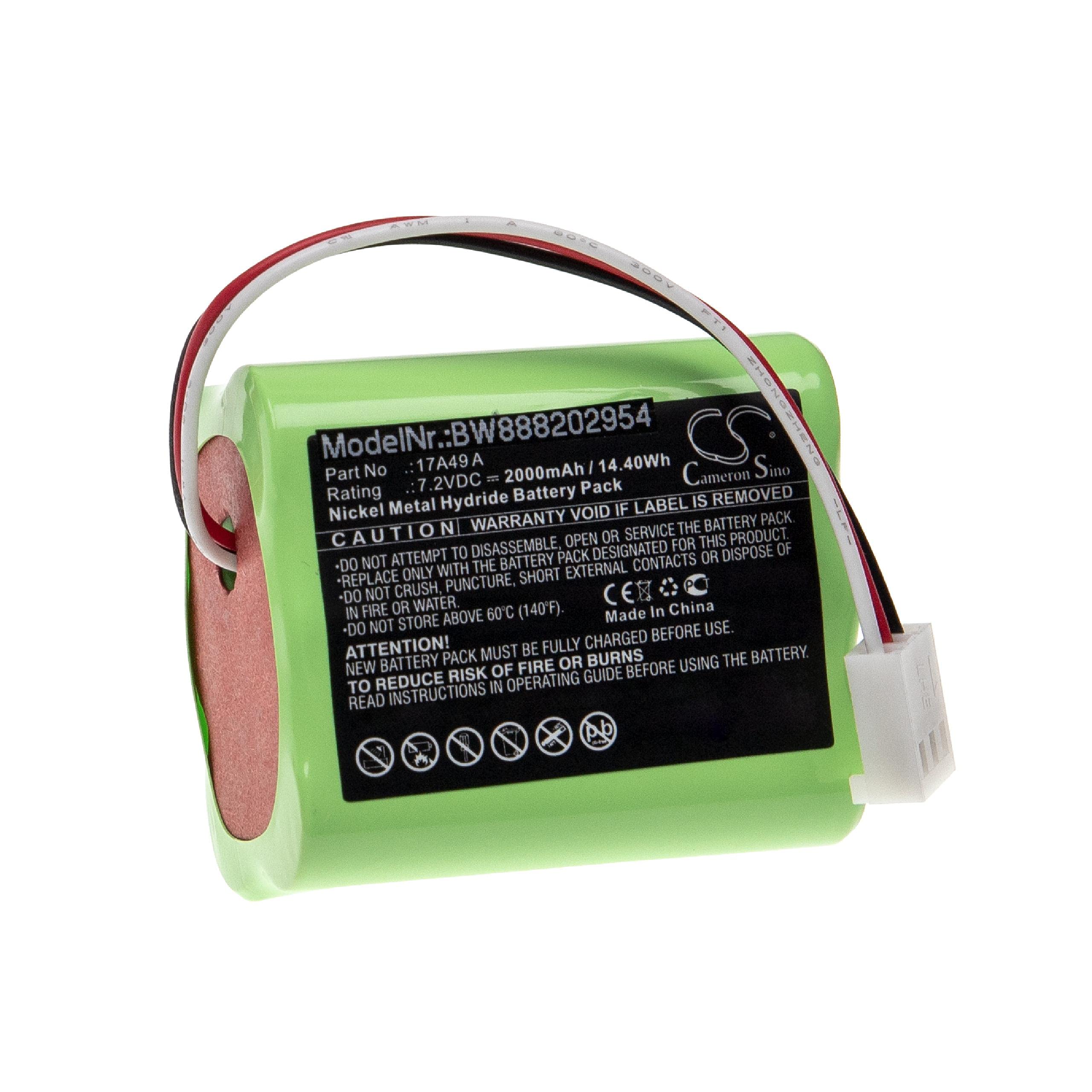 vhbwBattery Replacement for Sencore 17A49 A for Measuring Devices (2000mAh, 7.2V, NiMH)
