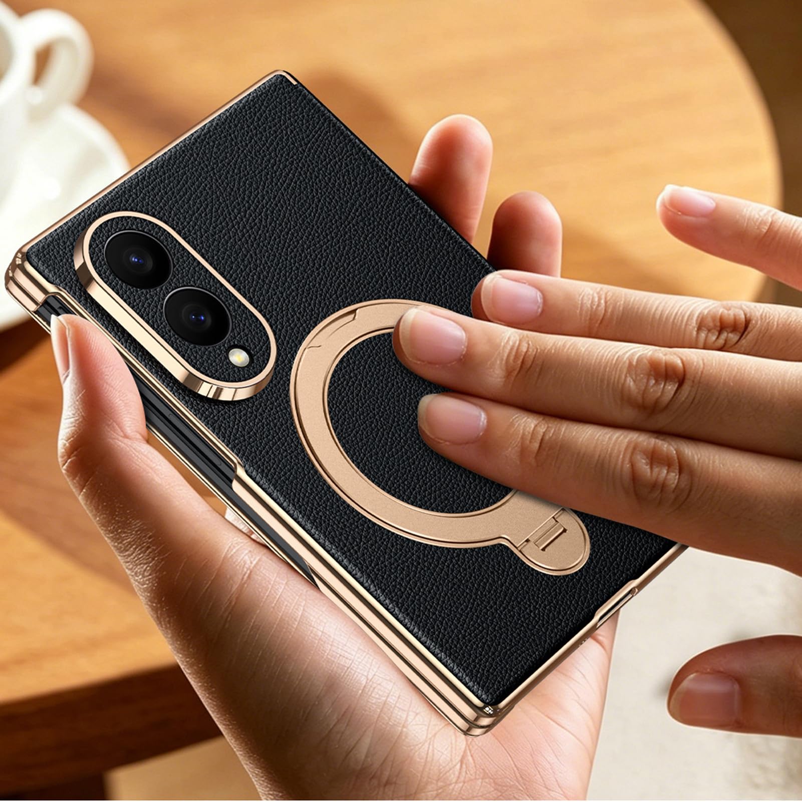 Custodia in vera pelle per Samsung Galaxy Z Fold8 Ultra, placcatura a libro