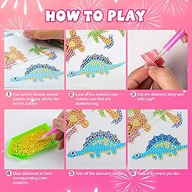 Labeol Diamond Art Kits for Kids Boys and Girls Ages 6-8-10-12 Easy to DIY Creative Diamond Art Sticker Craft by Numbers Kits for Kids and Adult Beginners (Princess)