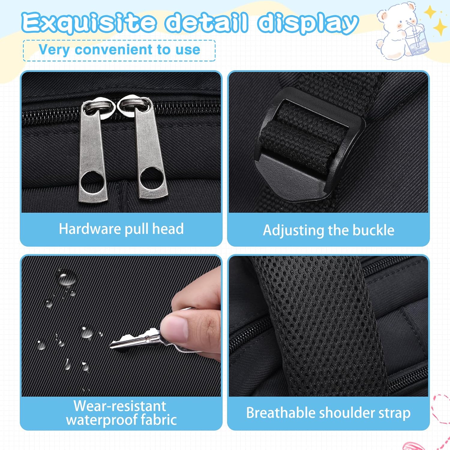 Cute Backpack for School Girls Kids Aesthetic School Bag Backpack for Women Travel Laptop Child Bookbags - Image 4