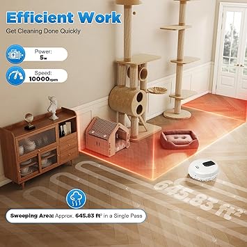 Robot limpiadora inteligente 5 W, 10000 rpm, 360°, detección de limpieza en húmedo y ARY, doble propósito, para salón, estudio, balcones, etc4