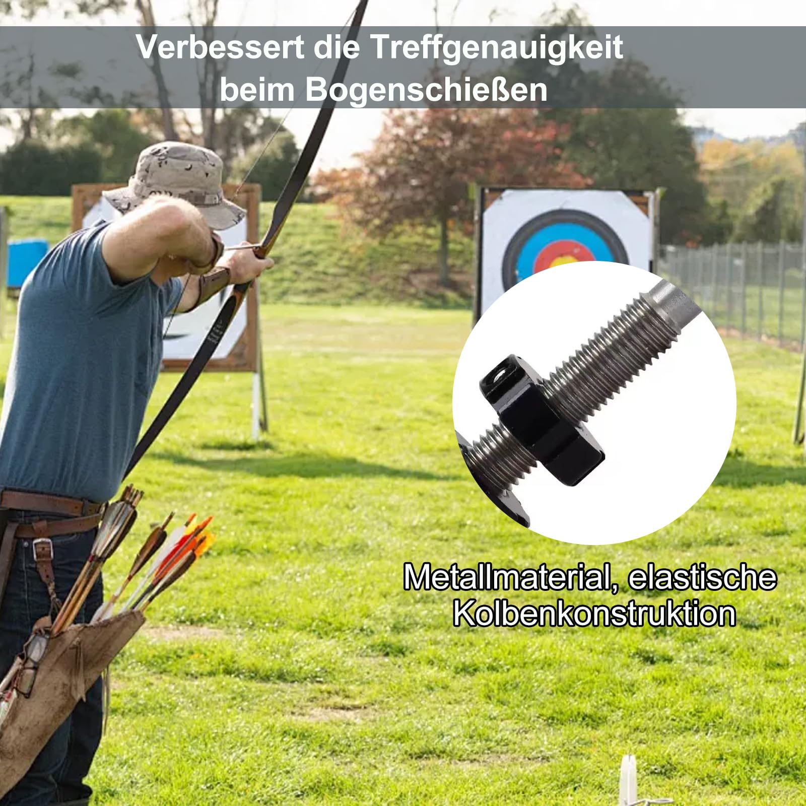 Aluminium-Legierung Bogenschießen Kissen Kolben & Hinter Magnetische Rebound Pfeil Ruhe Set mit Druckknopf Installation Werkzeuge für Recurve Bogen Longbow für die rechte Hand