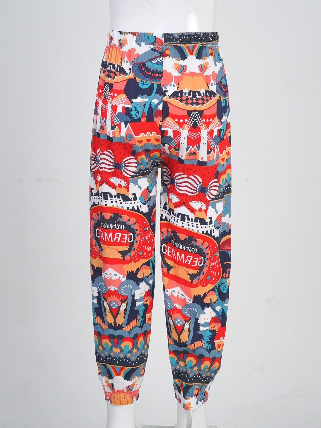 Jugaoge Kids Girls Cartoon Printed Trousers Workout Yoga Pants Casual Sport Harem Pants Sweatpants