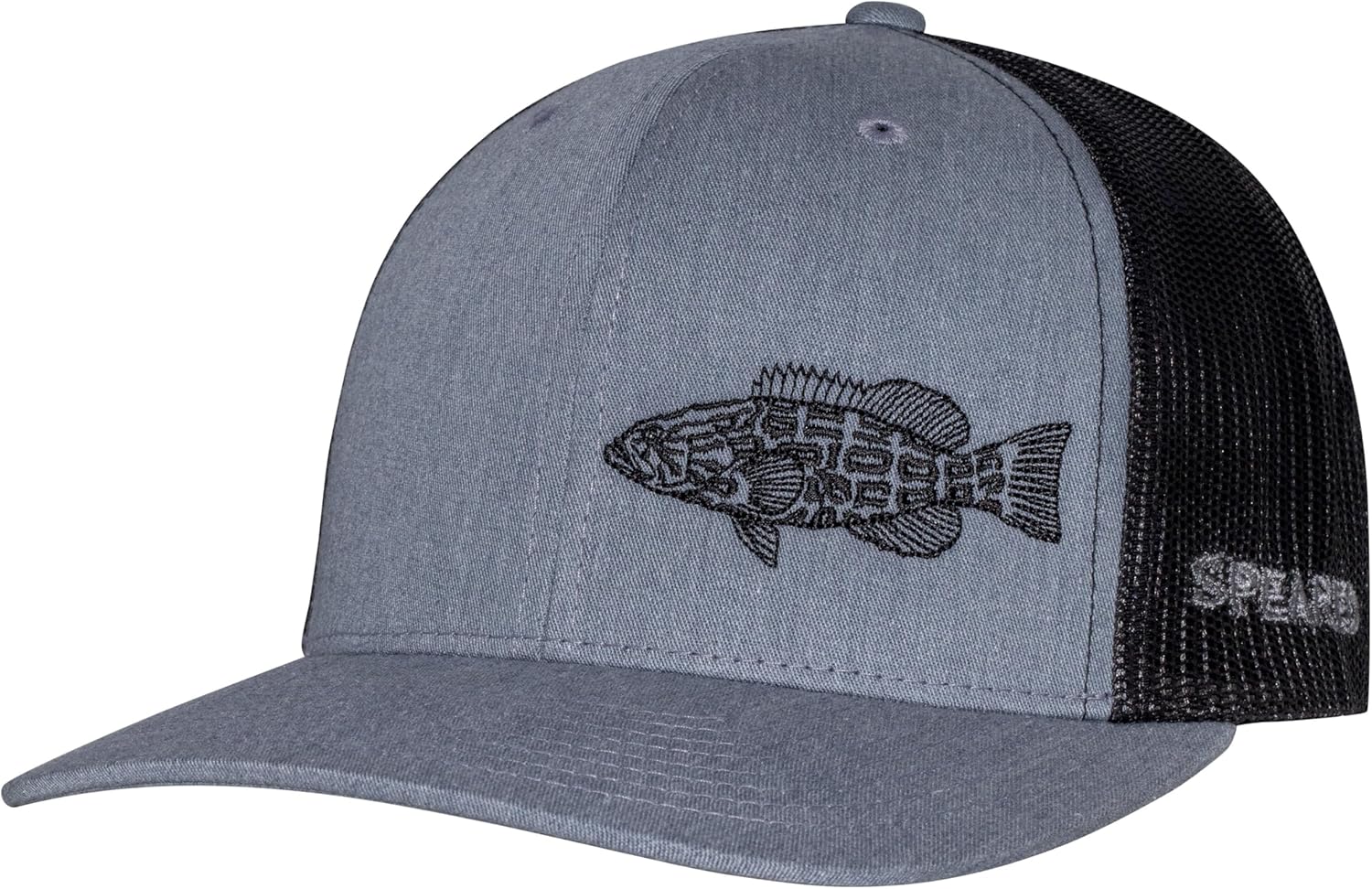 Black Grouper Trucker Hat: Adjustable Snapback | Spearfishing | Fishing