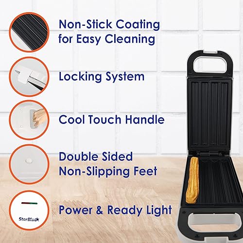 Miniatura 2 de Churro Maker de StarBlue con libro electrónico de recetas GRATIS cocina churros saludables y sin aceite en solo minutos 110-120V 60Hz 750W Modelo