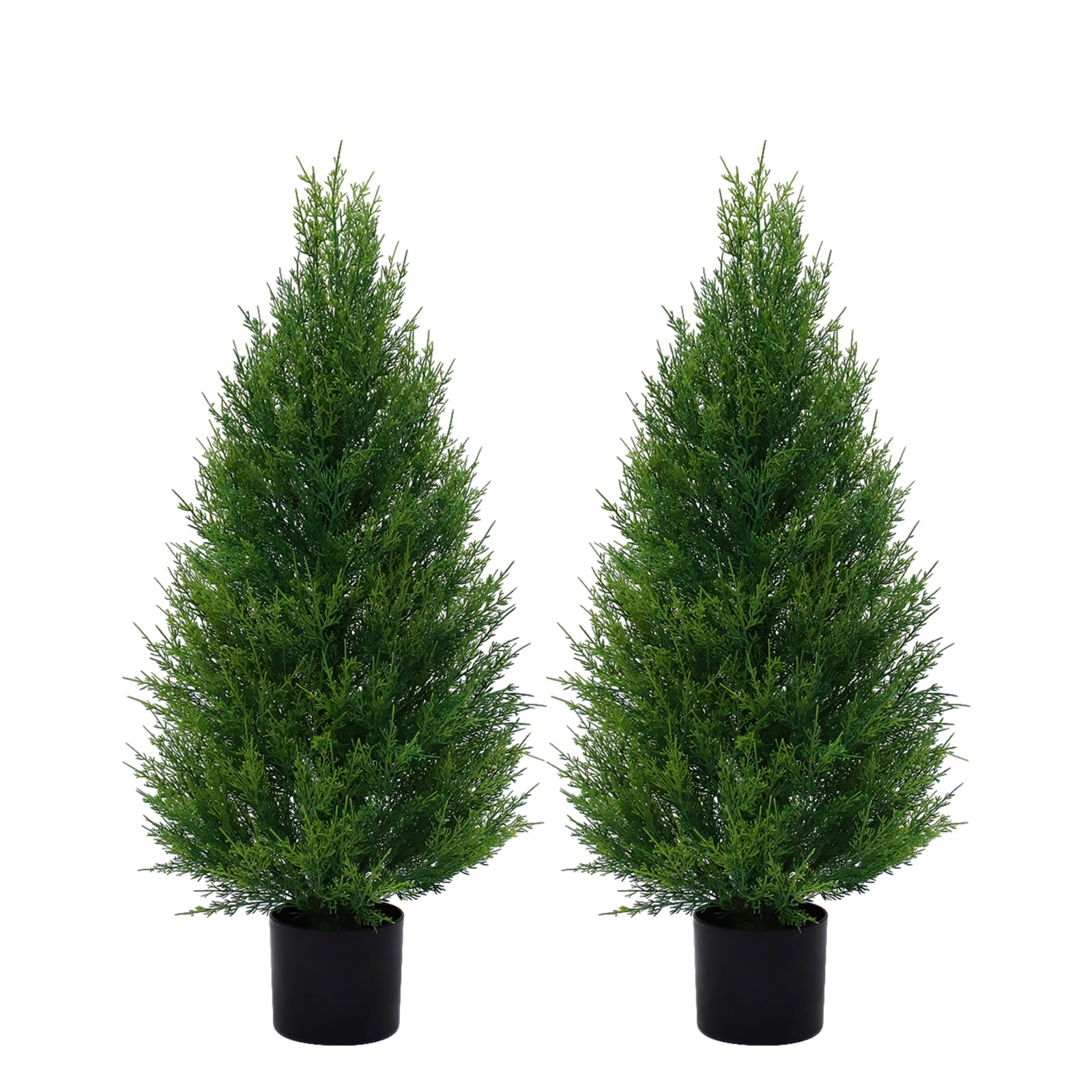 VIVATREES 2Pack 3FT Artificial Cedar Trees in Pots