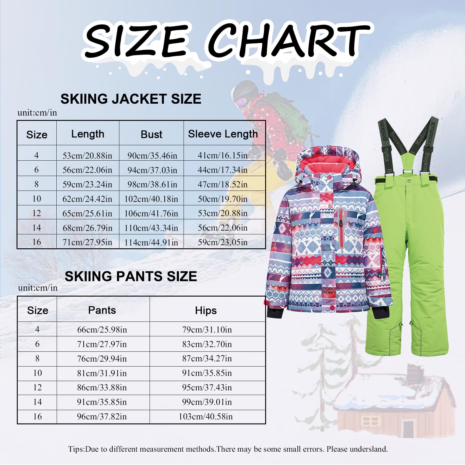 Conjunto de traje de esquí infantil de 2 piezas con capucha, traje de nieve impermeable a prueba de viento para niños y niñas, chaqueta de esquí cálida y pantalones de esquí, pixeles +