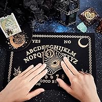 Vista 4 de CREATCABIN Kit de tablero de madera para el espíritu, 3 piezas, soporte para cartas de tarot, soporte de altar para mujer, soporte de exhibición