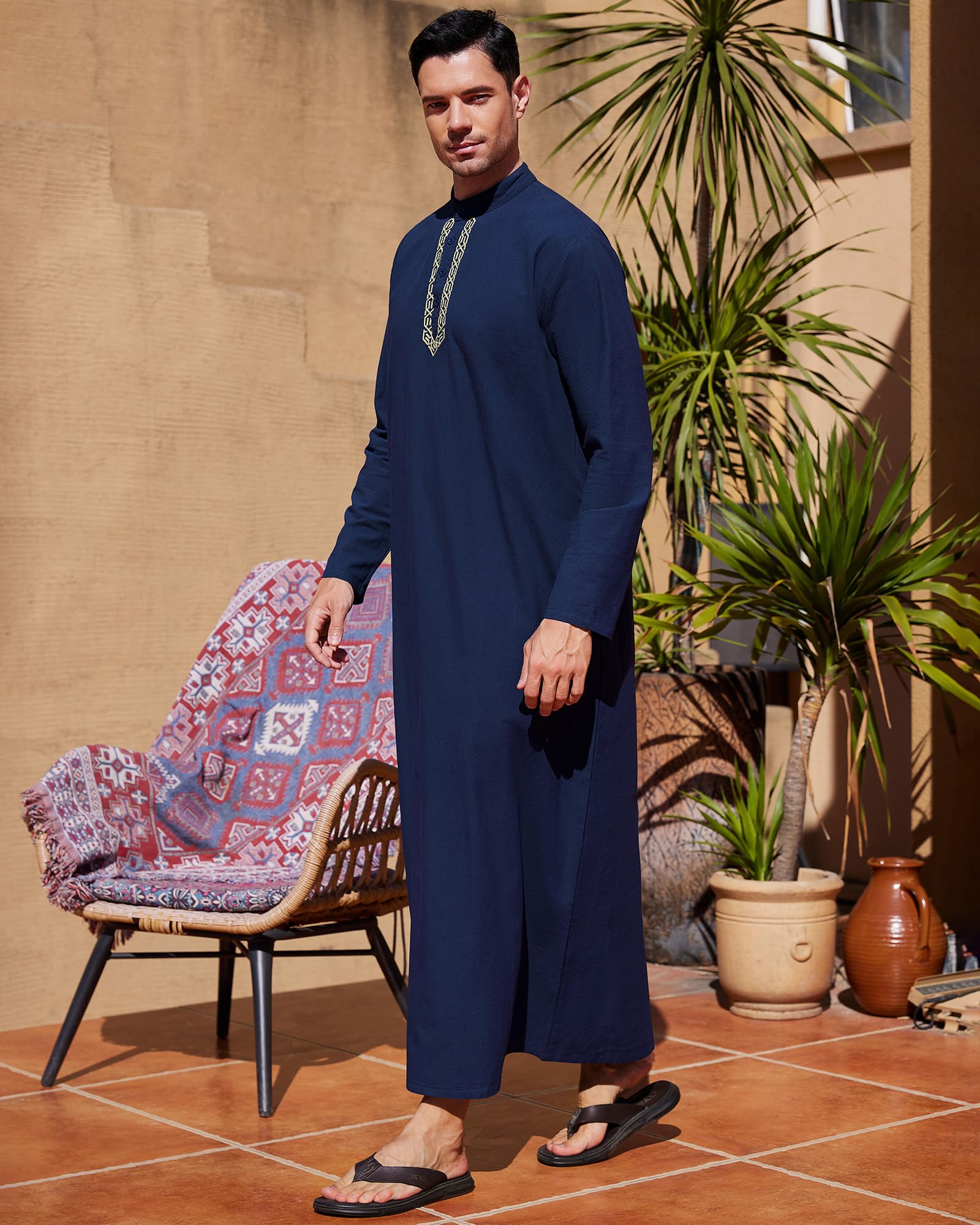 YAOHUOLE Vêtements islamiques Chemise de Nuit pour Homme Vêtements de prière Longs pour Hommes Islam