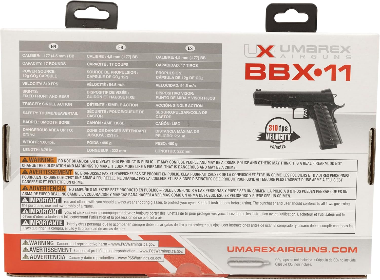 Umarex BBX-11 Semi-Auto .177 Caliber BB Gun Air Pistol