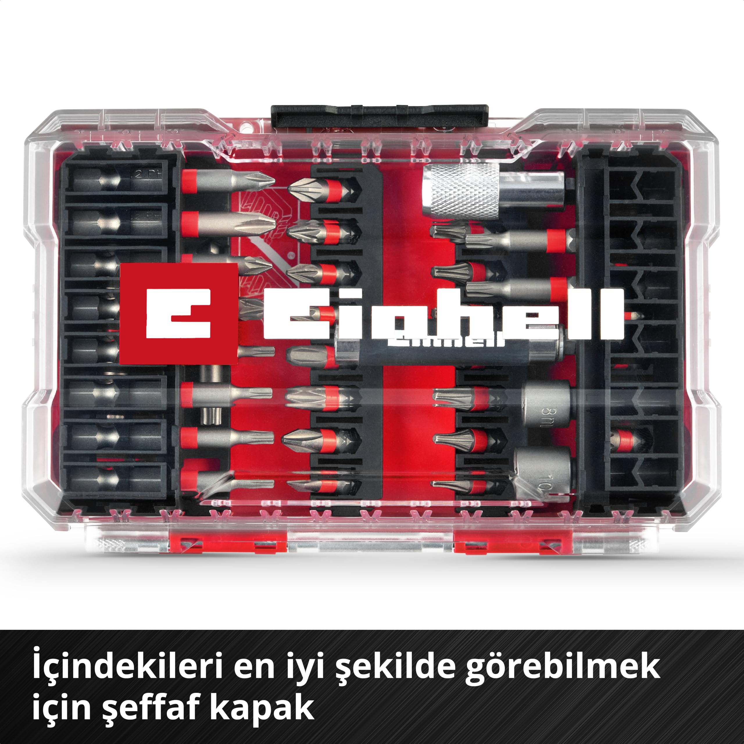 Einhell M-Case Zestaw Bitów, Czaerwony, 42 Elementy