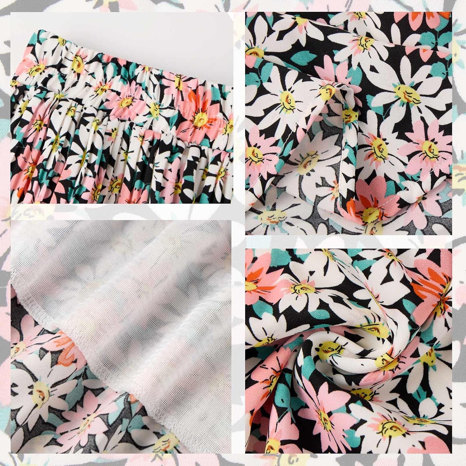 Basoteeuo Womens Skirt Leopard Print Midi Long Shirring Pleated Skirts High Waisted A Line Skirts - Image 5