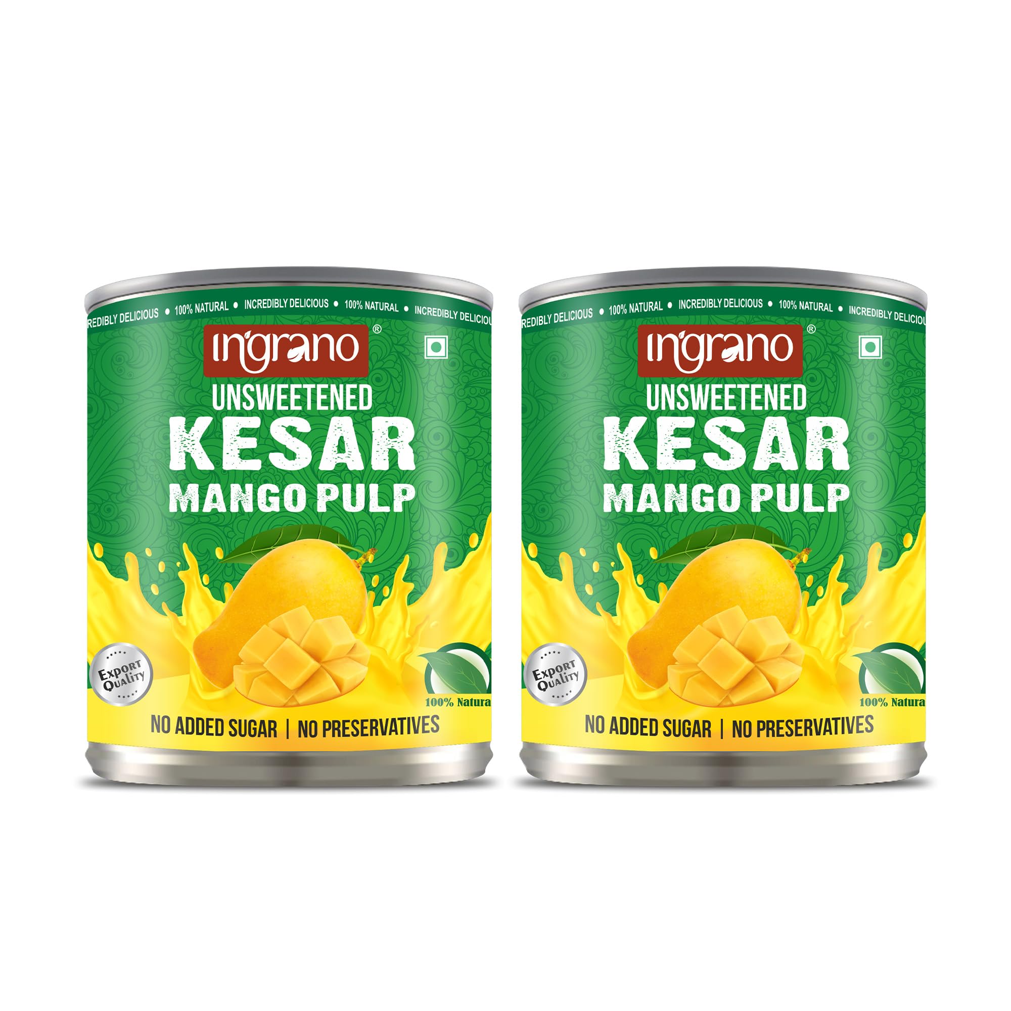 Ingrano Unsweetened Kesar Mango Pulp - Pure Mango Goodness | Natural Flavor | No Added Sugar (2) (B0D3M1MPH1) Amazon Price History, Amazon Price Tracker