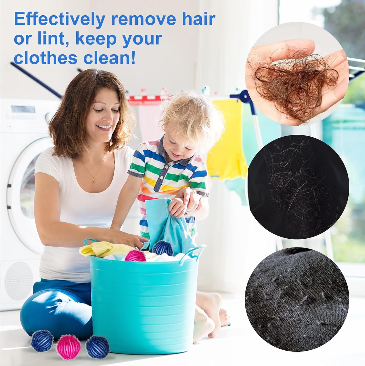 Dryer Balls Laundry Reusable, Softens Laundry Naturally Reduces Drying Time & Static Non-Toxic Washing Balls Reusable Dryer Balls for Laundry Bedding Clothes 6/9/12PCS