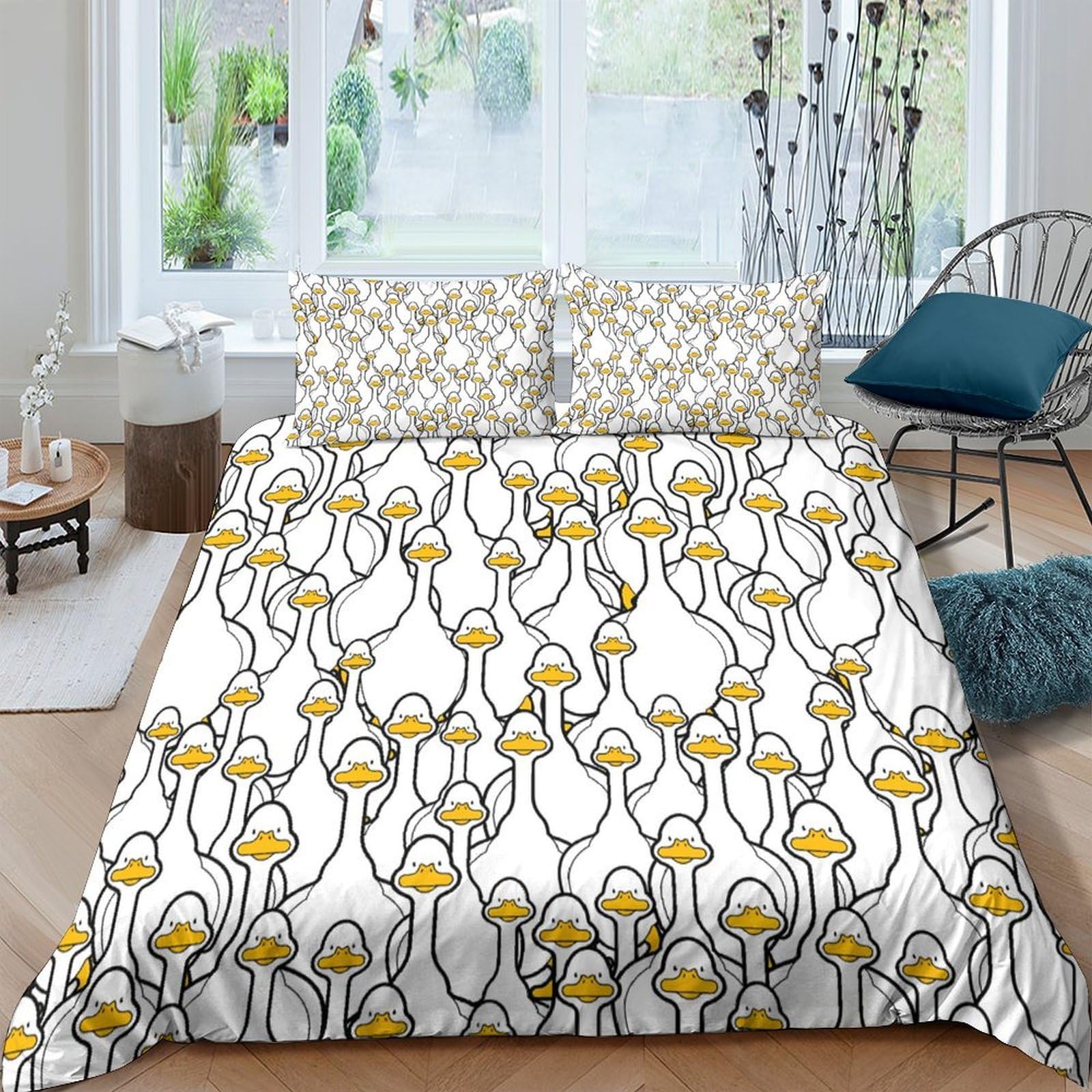 GPLZQXKJNH 3D Printed Yellow Daisy Duvet Cover Microfiber Soft Floral Quilt Cover with 2 Pillowcases for Bedroom Home Decor Single（135x200cm）