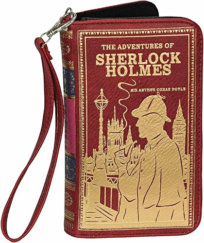 Things2Die4 Sherlock Holmes - Cartera para identificación con cierre a presión, Rojo -