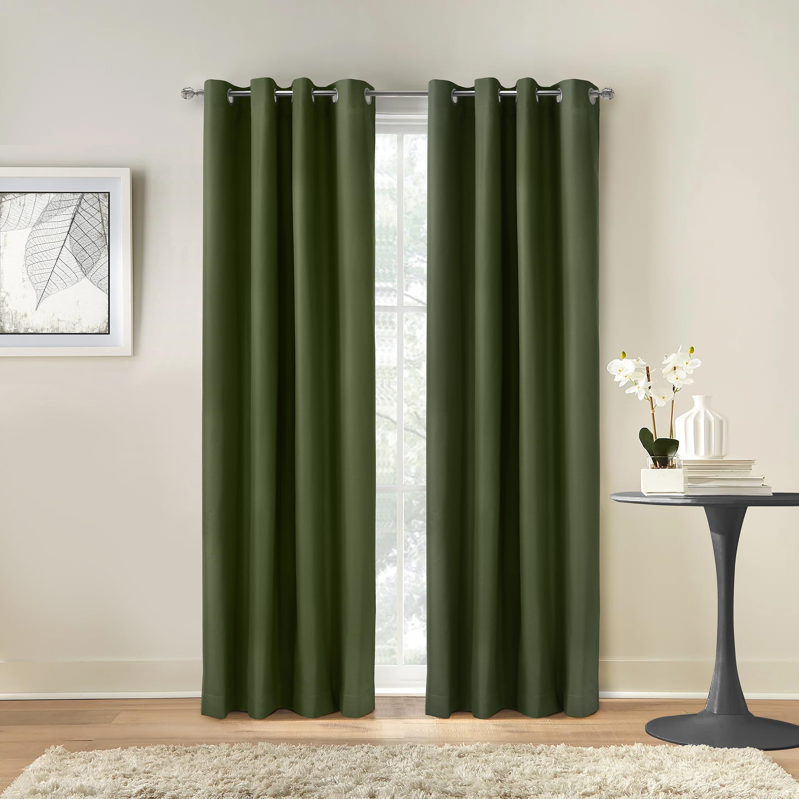 LOFT LIVING Augustow Blackout Grommet Curtain Panel 52 x 84 in Olive
