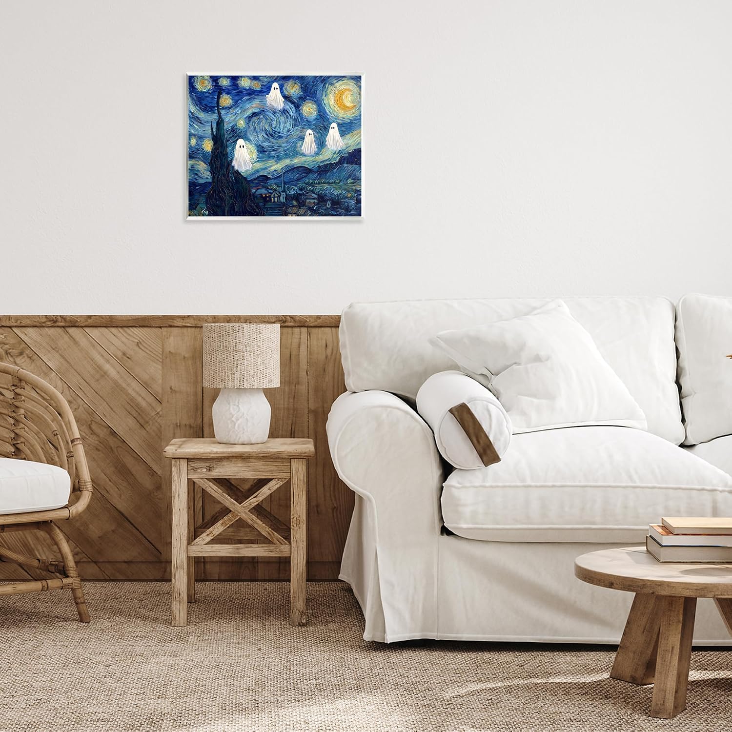Classic Night Ghosties, 11 x 14 Inch Mounted Print on Wall Plaque image 3