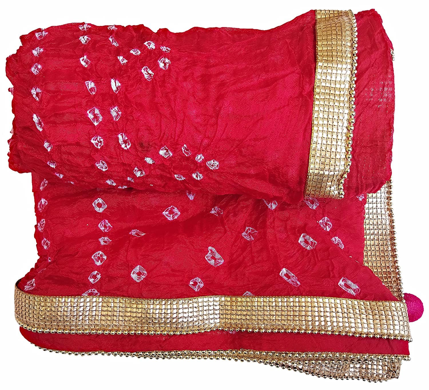 pk hub Jaipuri Rajasthani Fashion Women's Traditional Bandhani Bandhej Dupatta (Red)-picture-23