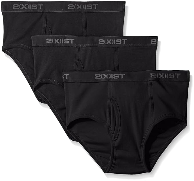 Buy 2(x)ist Mens Essential Cotton 3 Pack Fly Front Brief, Black, 30 at Amazon.in
