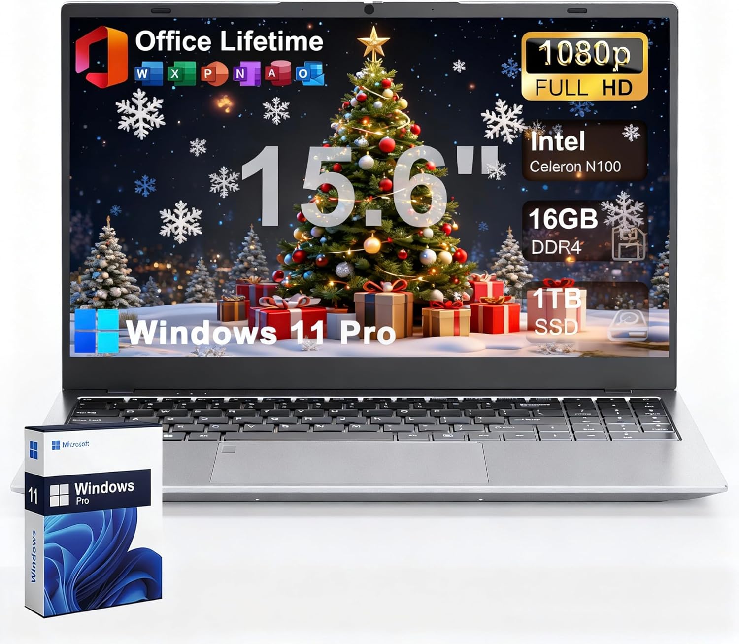 2025 Laptop Computer 15 15.6 inch FHD 1080p Display, Windows 11 Pro with MS Offi…