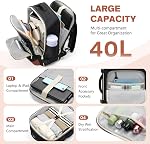 VNINE Travel Backpack for Women Men Carry on Backpack 17 Inch Laptop Backpack 40L Bags Flight Approved Business Bag Water Resistant Luggage Daily Weekender Bag