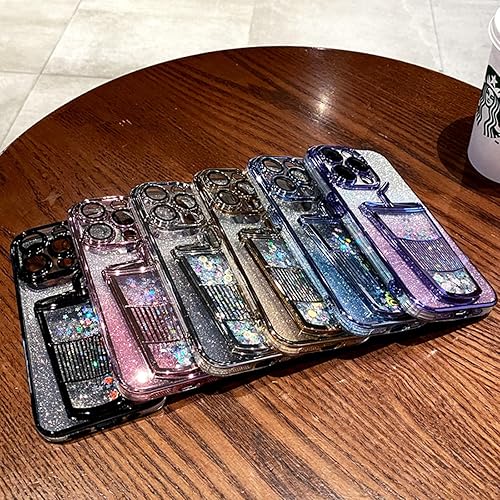 Miniatura 2 de Funda para teléfono con botella de jugo chapado en brillo 3D brillante compatible con iPhone 13 Pro Max, bonita funda de copa de arena movediza